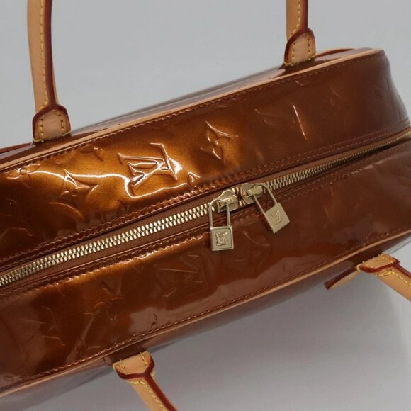 LOUIS VUITTON Monogram Vernis Tompkins Square Hand Bag Bronze M91103 Auth ep7700 - Picture 7 of 16
